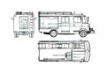 Blueprint Mercedes Benz LF409 Fire Truck 1976 A4 Photo Print