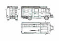Blueprint Mercedes Benz LF508D Fire Truck 1976 A4 Photo Print