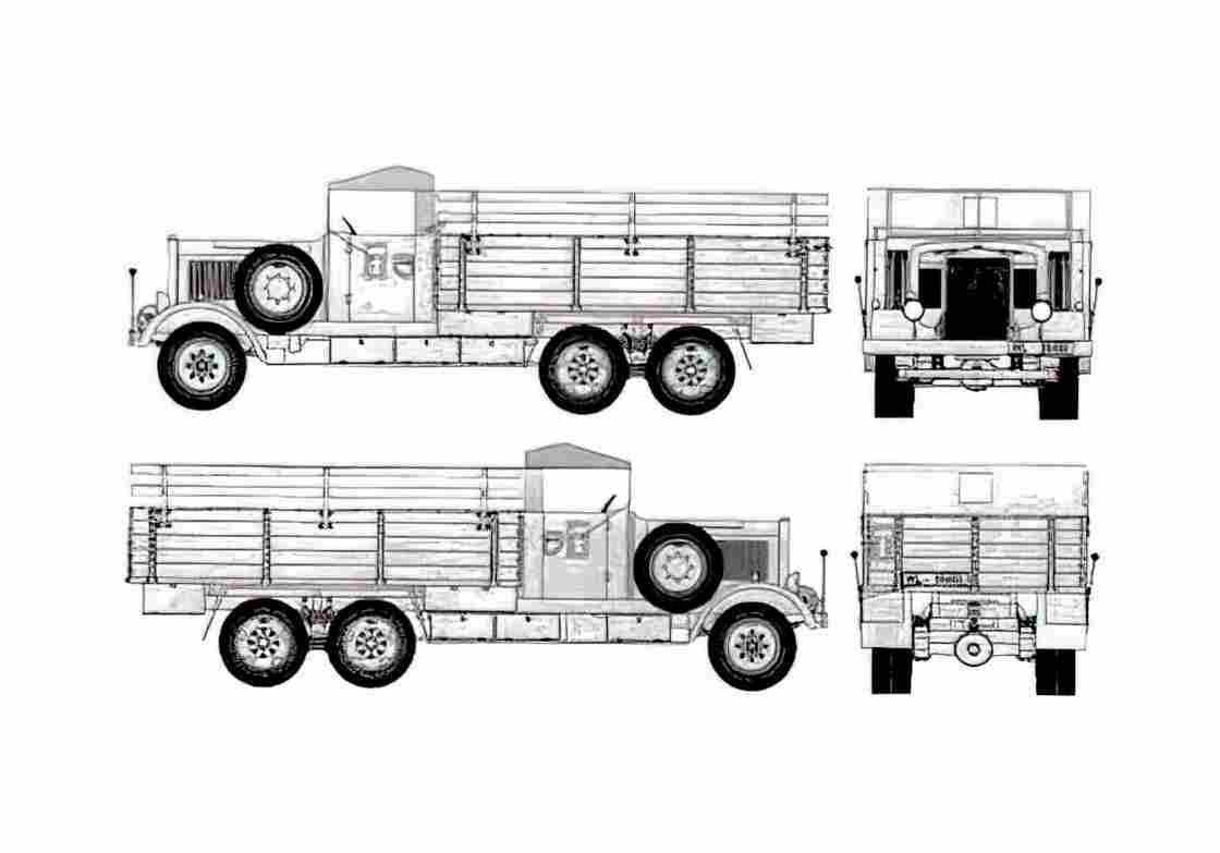 Blueprint Mercedes Benz LG3000 Truck 1945 A4 Photo Print