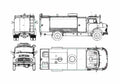 Blueprint Mercedes Benz LKO1413 Fire Truck 1965 A4 Photo Print