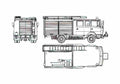 Blueprint Mercedes Benz LN2 814 31 Fire Truck 1986 A4 Photo Print