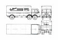 Blueprint Mercedes Benz LP333 Truck 1963 A4 Photo Print