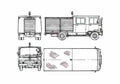 Blueprint Mercedes Benz LP608 Fire Truck 1970 A4 Photo Print