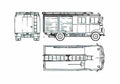 Blueprint Mercedes Benz LP608 Fire Truck 1977 A4 Photo Print