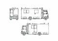 Blueprint Mercedes Benz LP808 Fire Truck 1983 A4 Photo Print
