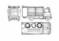 Blueprint Mercedes Benz LP813 Fire Truck 1978 A4 Photo Print