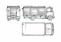 Blueprint Mercedes Benz LP813 Fire Truck 1980 A4 Photo Print