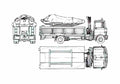Blueprint Mercedes Benz LP813 Fire Truck 1982 A4 Photo Print