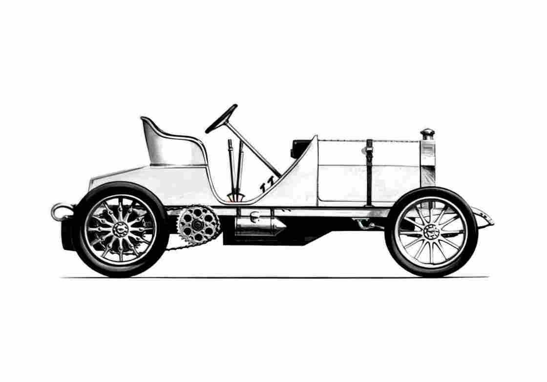 Blueprint Mercedes Benz Land speed Record Car OW 1904 A4 Photo Print