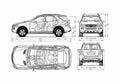 Blueprint Mercedes Benz M Class W164 SUV 2005 A4 Photo Print