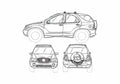 Blueprint Mercedes Benz M SUV A4 Photo Print