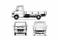 Blueprint Mercedes Benz M207 Truck 1997 A4 Photo Print