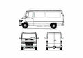 Blueprint Mercedes Benz M207D Van 1997 A4 Photo Print