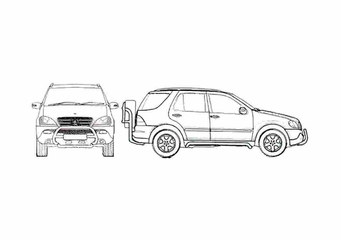 Blueprint Mercedes Benz ML 270 CDI SUV 2002 A4 Photo Print