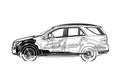 Blueprint Mercedes Benz ML 500 SUV 2006 A4 Photo Print