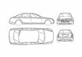 Blueprint Mercedes Benz Maybach Sedan A4 Photo Print