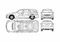 Blueprint Mercedes Benz R Class LWB SUV 2006 A4 Photo Print