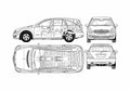 Blueprint Mercedes Benz R SWB Wagon 2006 A4 Photo Print
