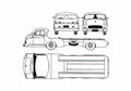 Blueprint Mercedes Benz Race Car Transporter Truck 1955 A4 Photo Print