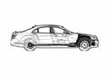Blueprint Mercedes Benz S 550 Sedan 2006 A4 Photo Print