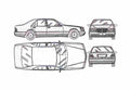 Blueprint Mercedes Benz S 600 Sedan 1991 A4 Photo Print