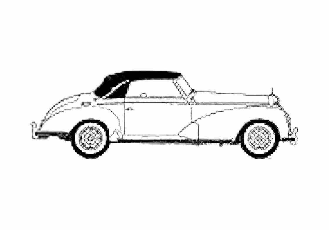 Blueprint Mercedes Benz S Class 300 SC Cabriolet 1952 A4 Photo Print