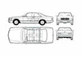 Blueprint Mercedes Benz S Class C126 560 SEC Coupe 1985 A4 Photo Print