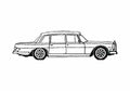 Blueprint Mercedes Benz S Class W108 600 Sedan 1965 A4 Photo Print