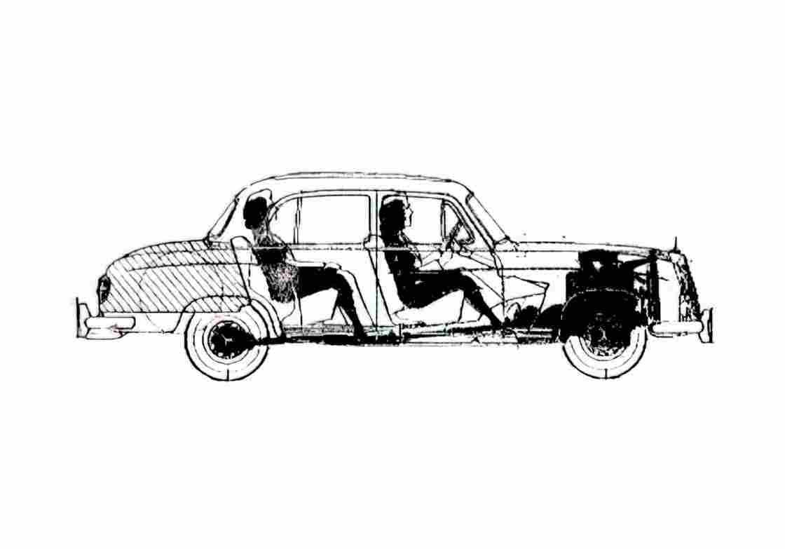 Blueprint Mercedes Benz S Class W120 220S Sedan 1957 A4 Photo Print