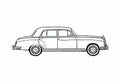 Blueprint Mercedes Benz S Class W120 220S Sedan 1958 A4 Photo Print