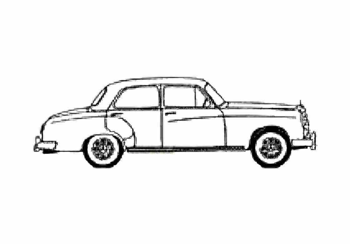 Blueprint Mercedes Benz S Class W120 220S Sedan 1959 A4 Photo Print