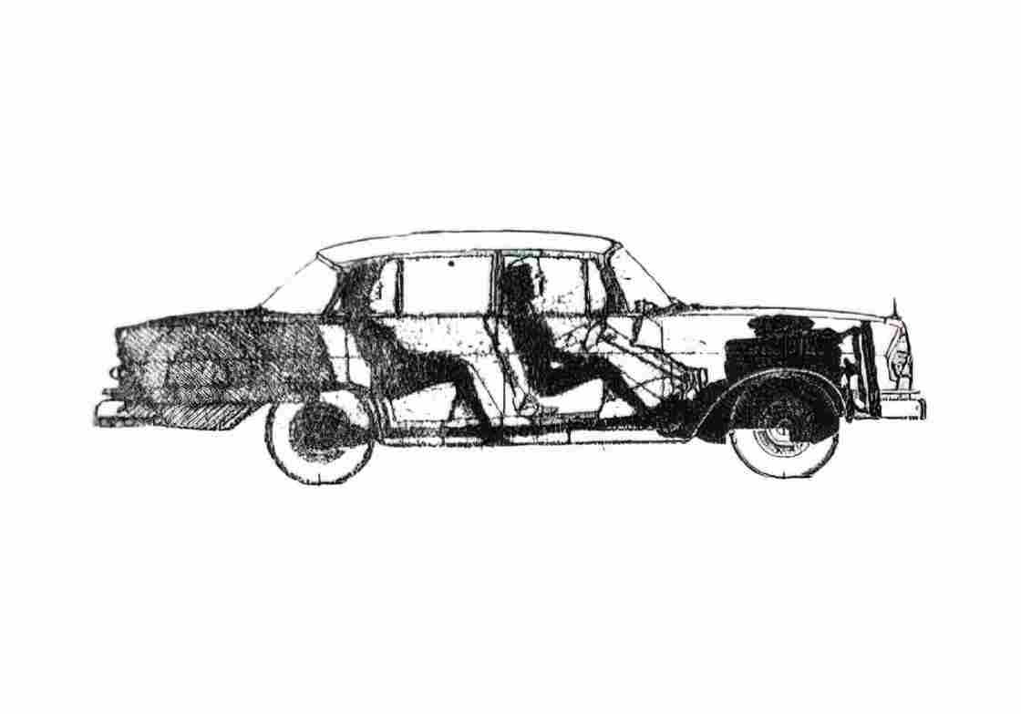 Blueprint Mercedes Benz S Class W120 220S Sedan 1961 A4 Photo Print