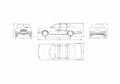 Blueprint Mercedes Benz S Class W126 450SE Sedan 1979 A4 Photo Print