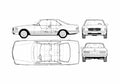 Blueprint Mercedes Benz S Class W126 500 SEC Coupe 1986 A4 Photo Print