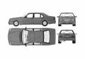 Blueprint Mercedes Benz S Class W140 600 SEL Sedan 1991 A4 Photo Print