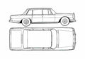 Blueprint Mercedes Benz S class W100 600 Limousine 1965 A4 Photo Print