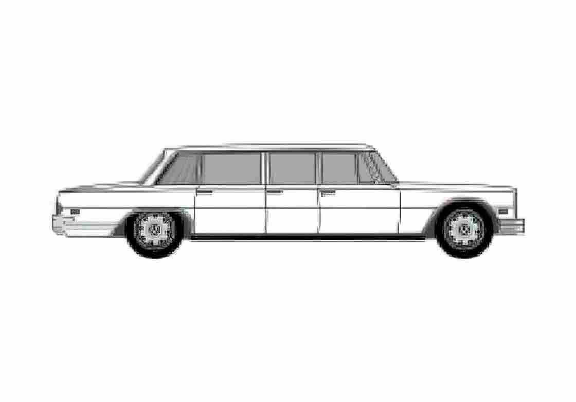 Blueprint Mercedes Benz S class W100 600L Limousine 1963 A4 Photo Print