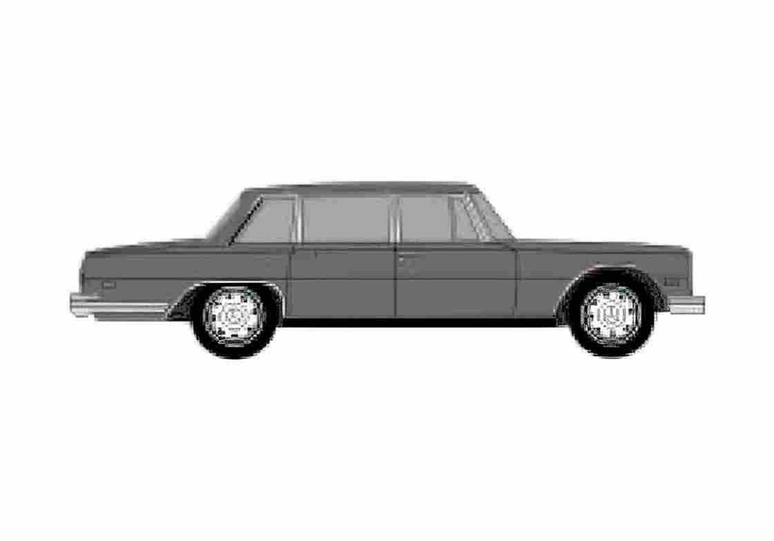 Blueprint Mercedes Benz S class W100 600m Limousine 1963 A4 Photo Print