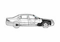 Blueprint Mercedes Benz S55 AMG Sedan 2001 A4 Photo Print