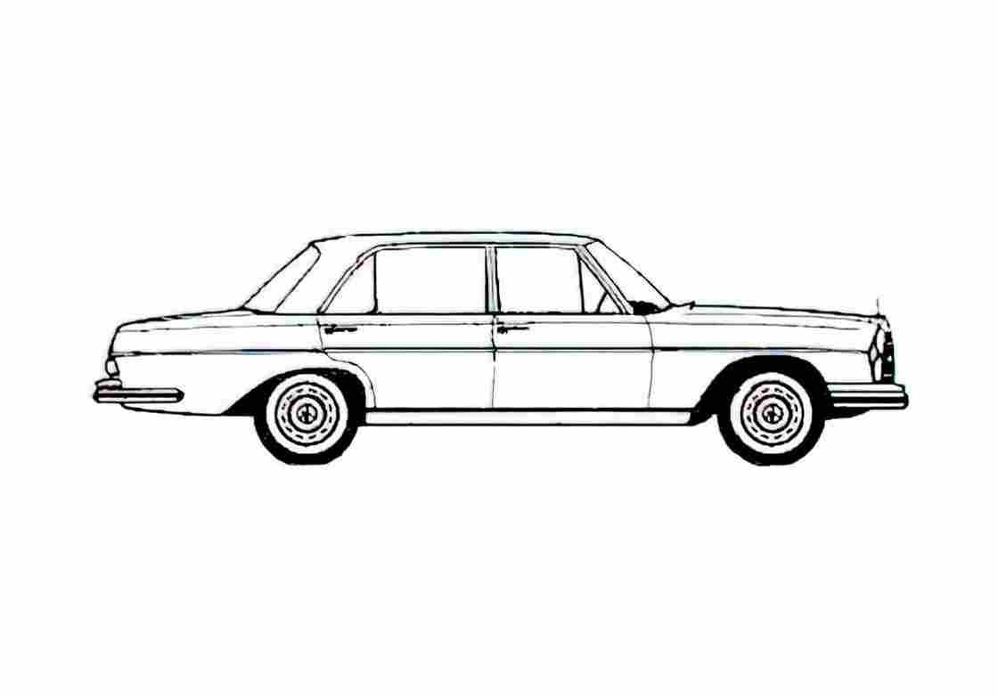 Blueprint Mercedes Benz SEL class W108 300SEL Sedan 1971 A4 Photo Print