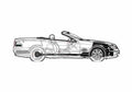 Blueprint Mercedes Benz SL 500 Cabriolet 2003 A4 Photo Print