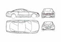 Blueprint Mercedes Benz SL 55 AMG Coupe A4 Photo Print