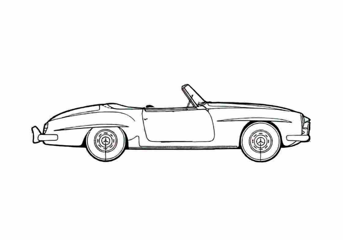 Blueprint Mercedes Benz SL Class 190SL Cabriolet 1960 A4 Photo Print