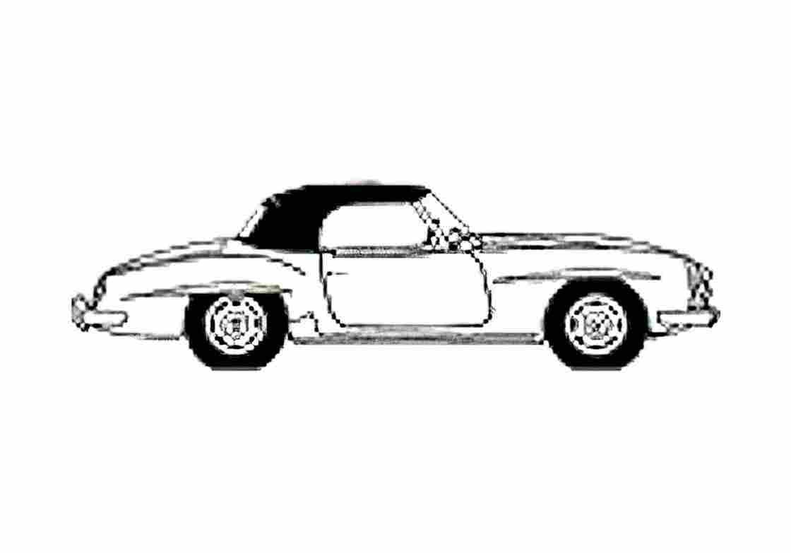 Blueprint Mercedes Benz SL Class 190SL Sedan 1959 A4 Photo Print