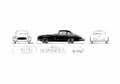 Blueprint Mercedes Benz SL Class 300SL Coupe 1955 A4 Photo Print