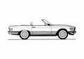 Blueprint Mercedes Benz SL Class R107 450SL Cabriolet 1984 A4 Photo Print