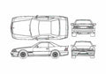 Blueprint Mercedes Benz SL Class R129 500 SL AMG Coupe 1991 A4 Photo Print
