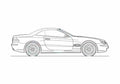 Blueprint Mercedes Benz SL Class R230 SL500 Coupe 2005 A4 Photo Print