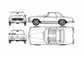 Blueprint Mercedes Benz SL class W113 280SL Cabriolet 1968 A4 Photo Print