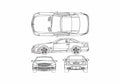 Blueprint Mercedes Benz SL63 AMG Cabriolet 2008 A4 Photo Print